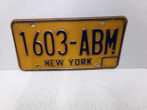 New York License Plate 1603 ABM