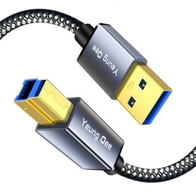 USB 3.0 A to USB B Cable 3 ft,Nylon Braided USB 3.0 Cable Type A Male to B 