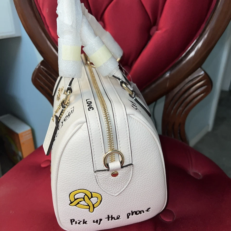 Bolso Cartera Coach Rowan Nuevo con Etiquetas con Estampado de Boceto CAK19 Dorado/Tiza Multi Foto 2 de 4