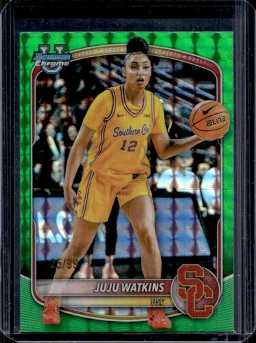 2025-26 Bowman JuJu Watkins Chrome Prospects Green Geometric Refractor #/99