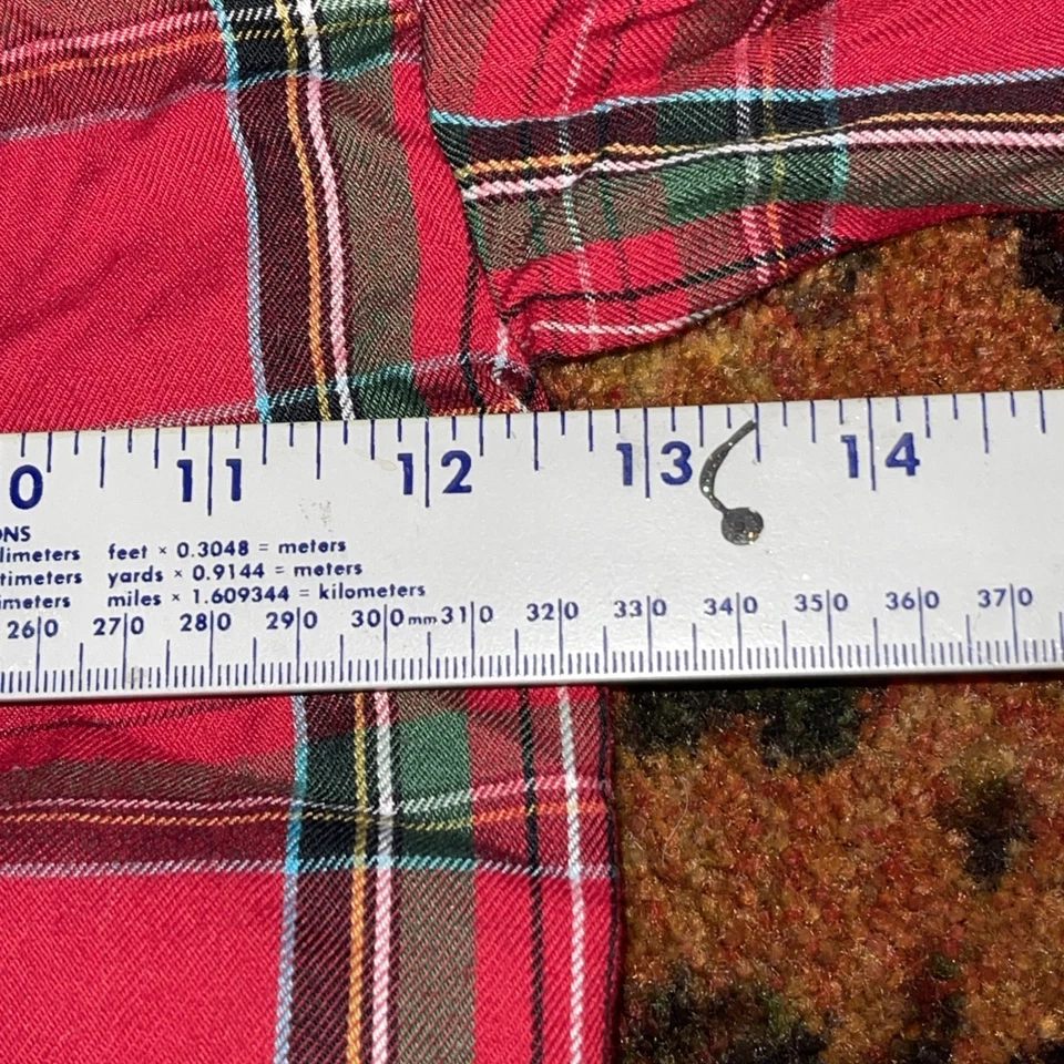 VTG Disney Store Mickey Santa Christmas Red Plaid Flannel Pajama Set 2T - Image 4 of 4