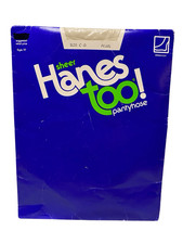 Hanes Too Sheer Sandalfoot Pantyhose Pearl Size C D Vintage 1985 Nylon Hosiery