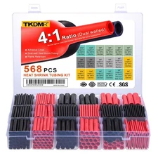 TKDMR 568 Pcs Heat Shrink Tubing Kit - 4:1 Ratio Adhesive Lined, Marine Grade