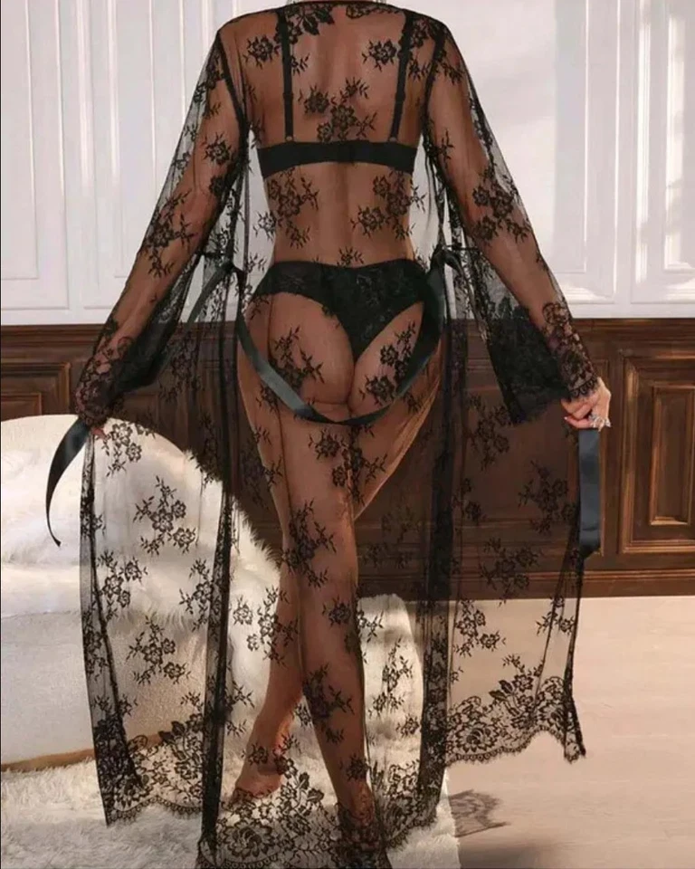 Medias de cuerpo completo, lencería transparente, ropa de dormir babydoll sexy body de malla Foto 4 de 4