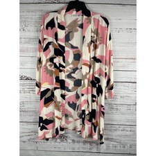 Masai Copenhagen Kimono Cardigan Women's SZ L Abstract Print Viscose Lightweight