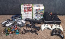 Xbox 360 S Model Bundle Lot - Console, Controllers, 37 Games, Kinect, Skylanders
