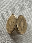 Vintage 14K Oval Gold Locket With Chain, Engraved On both Sides — photo 1