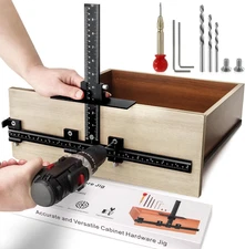 Aluminum Cabinet Hardware Jig Adjustable Drill Guide for Knobs Handles Pulls
