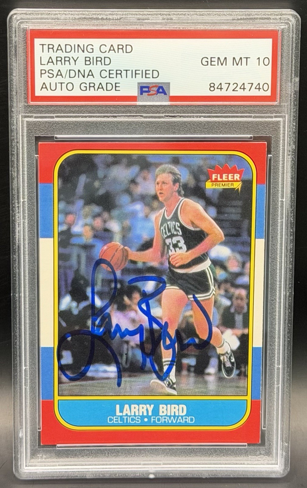 Larry Bird Signed 1986 Fleer Basketball #9 Celtics PSA/DNA Gem 10 AUTO