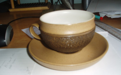 Ersatz-Ersatzteil Retro Denby Cotswold Muster Eichel Teetasse + Untertasse Set Sehr guter Zustand