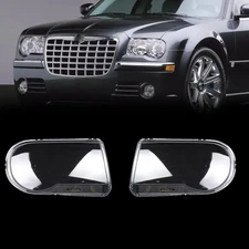 A Pair For Chrysler 300 300C 2005-2010 Front Headlight Lens Cover Shell Clear