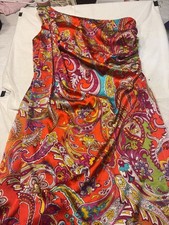 Lauren Ralph Lauren Size 8 One Shoulder Paisley Dress