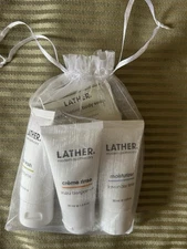 Lather Brand:  New Gift Set, Moisturizer, Shampoo, Conditioner,  Soap Exfoliant!