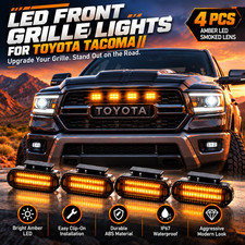 4pcs Smoked Raptor Amber Led Front Grille Grill Light Kits For Toyota Tacoma
