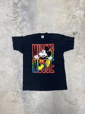 Vintage Mickey  Co Mickey Mouse Rainbow Black Shirt Size X Large Single Stitch