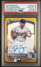 2025 BOWMAN CHROME PRSPCT AUTOS #CPAJCA JAC CAGLIANONE 14/50 PSA 10 AUTO 10