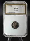 1944-S 10C Mercury Silver Dime PCI  Full Bands