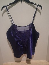 Vintage Delicates Purple Satin Cami Size Medium