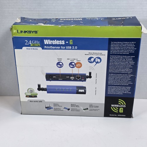 Linksys Wireless-G Print Server for USB 2.0 WPS54GU2 - Picture 2 of 7
