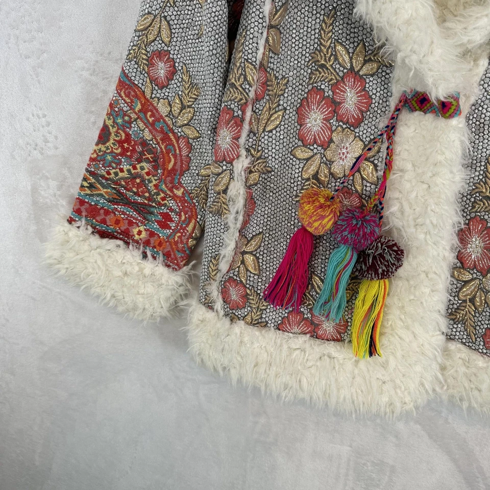 Chaqueta Johnny Was para mujer PS floral imitación piel de oveja bordada Penny Lane Foto 4 de 4