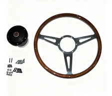 Mga 15 Laminated Wood Riveted Steering Wheel W Adapter Hub Hardware Mga 15 Laminated Wood Riveted Steering Wheel W Adapter Hub Hardware