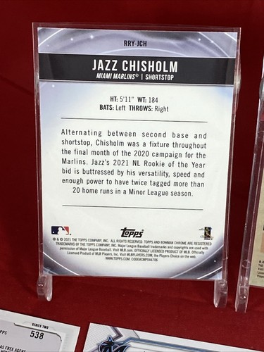 JAZZ CHISHOLM JR. SP RC Lot (10) Serial # /199 MLB Rookie Card MARLINS YANKEES - Picture 8 of 12