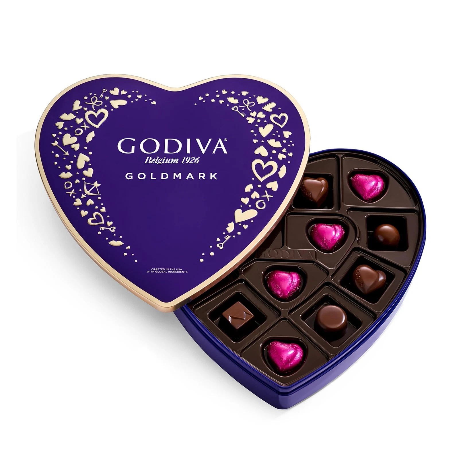 Godiva Goldmark Dark Chocolate Creations, Metal Heart Gift B