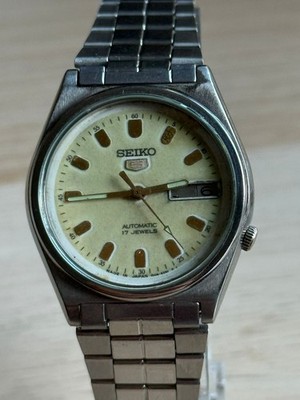 Vintage Seiko 5 Automatic 21 Jewels Yellow Dial Men s Watch Spare/Repair