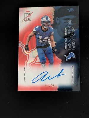 2025 Topps Signature Class Amon-ra St Brown Red Auto 1/25 On-card #19