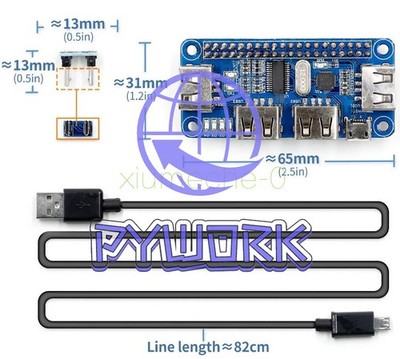 4 Port USB Hub For Raspberry Pi Expansion Board 5V UART Raspberry Zero/ W/3B+