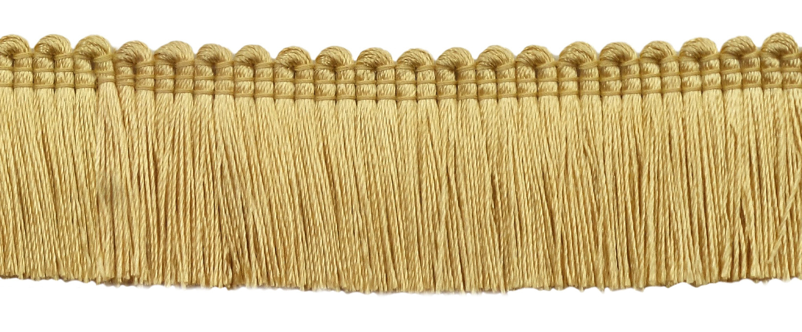 Light Gold 1.25"" Brush Fringe Trim 24 Karat Gold [5 Yards]