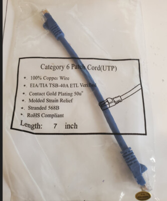 Lot  of 10 Cat6 patch cord cable UTP boots 7 inch blue and red