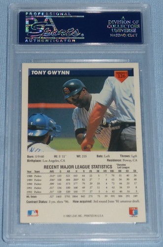 Tony Gwynn Signed 1993 Donruss Baseball Card #126 PSA/DNA COA Padres HOF Auto'd - Picture 6 of 24
