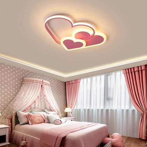 Modern Ceiling Light Heart Dimmable LED Chandelier Pendant Lamp For Kids Bedroom - Picture 1 of 8