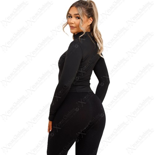 Women's Running Jacket Slim Fit Gym Tops Light Long Sleeve Zip Sports Jackets UK - Picture 6 of 19