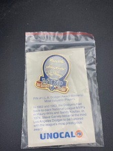UNOCOL 76 STATION DODGERS BUTTON PIN MVP 1" PIN WILLIS KOUFAX GARVEY