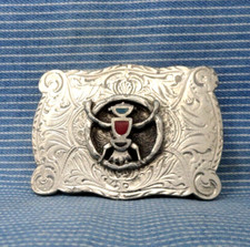 Southwestern Native Style Dancer Belt Buckle Enamel Inlay Vintage 80s .GTA883