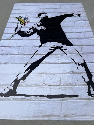 Vintage licensed Banksy Flower Bomber poster 24x36 | eBay