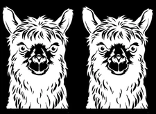 Llama Graphic Rendering White Vinyl Decal Car Window Laptop Tablet Notebook