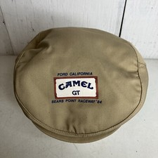 RARE Vintage Camel GT Newsboy Cap Snapback Hat Made in USA Tan Brown Sears Point