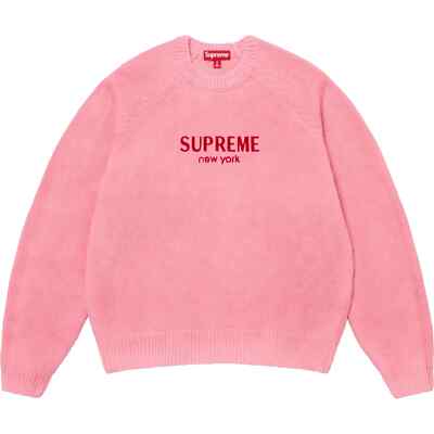 Supreme Flocked Logo Sweater Black Red Green 3colors FW24 | eBay