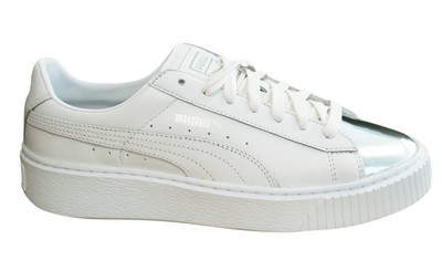 puma basket platform metallic silver