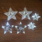 New ListingLot 3 Pairs Sets clear glass Star taper candle holders