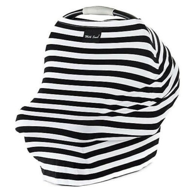 Milk Snob  Multi-Use Car Seat Cover in Black/White Stripe