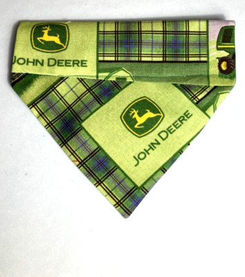 Over Collar SlideOn Pet Dog Cat Bandana Scarf  JOHN DEERE TRACTORS  SMALL/ MED