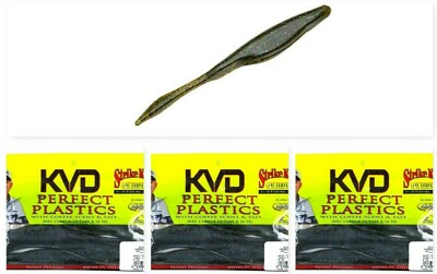 (3) Bags Strike King KVD Perfect 7'' Magnum Caffeine Shad Candy Craw MCS7-130 New