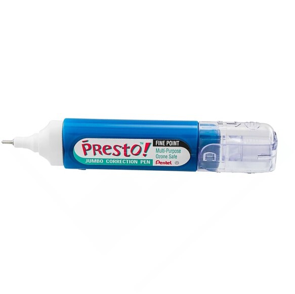Pentel Presto Jumbo Fine Point Correction Pen White Out Metal Tip New