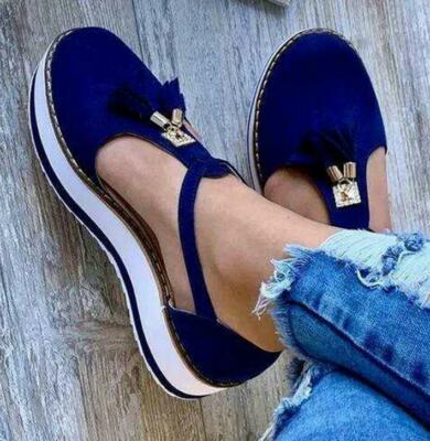 New Women Tassel Platform Sandals Lightweight Closed Espadrilles Wedge eBay