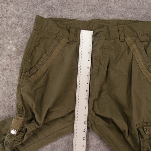Swiss Cross Shorts Mens 32 Cargo Flat Front Green Mid Rise Casual - Picture 7 of 13