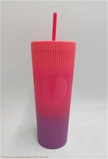 Starbucks Plastic Cold Cup Pleated Ombre- 24oz